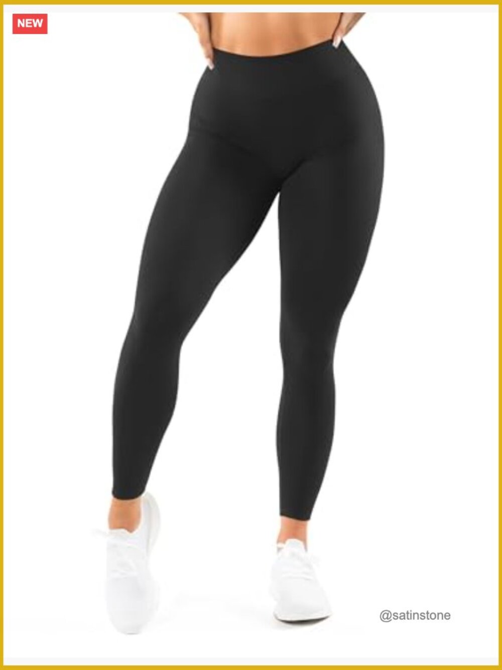 High Waisted Nylon Spandex Leggings No Front Seam Tummy Control Yoga Pants - Picture 4 of 7